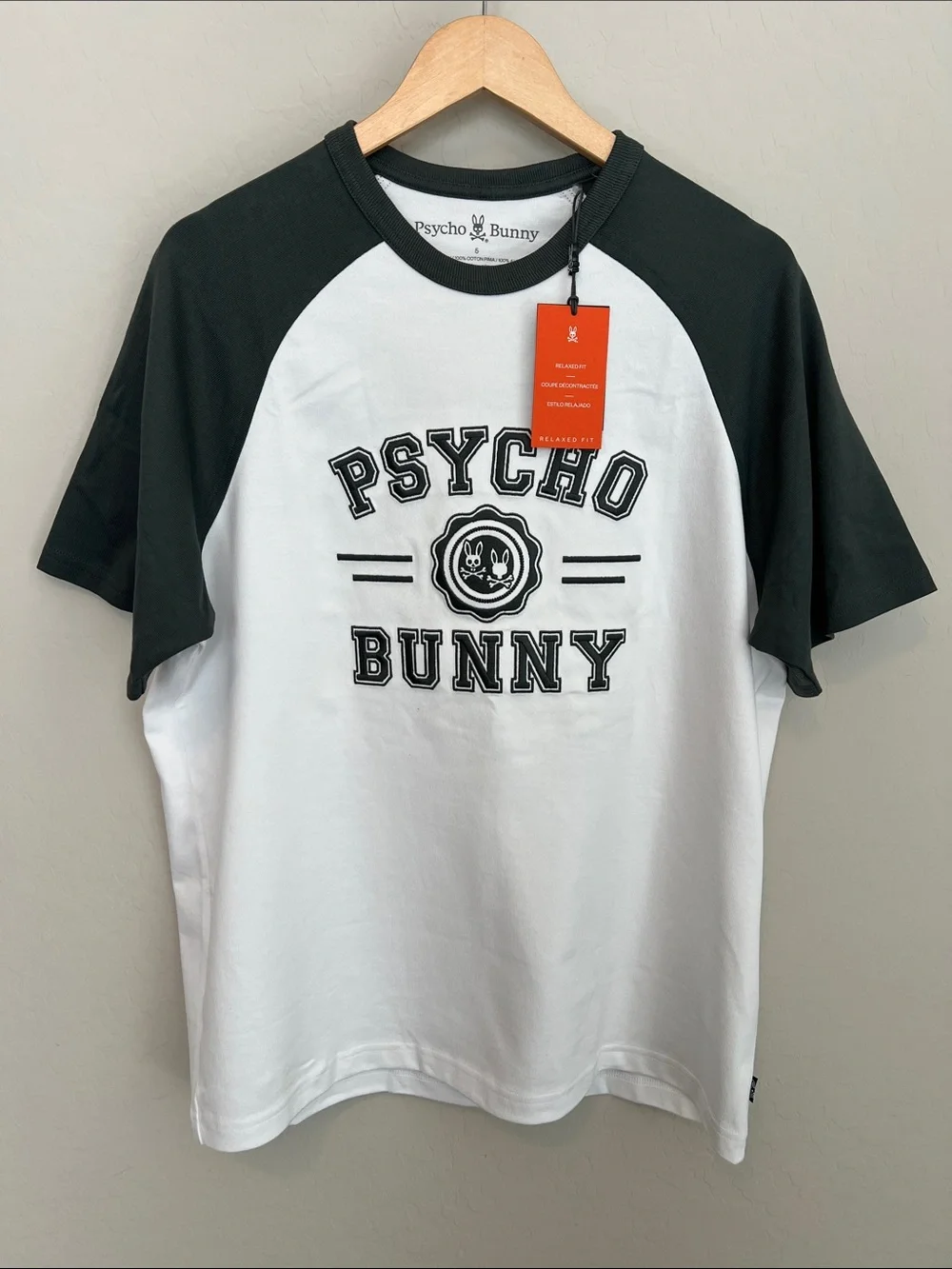 Psycho Bunny Men’s White London Raglan Graphic Tee - Picture 2 of 8